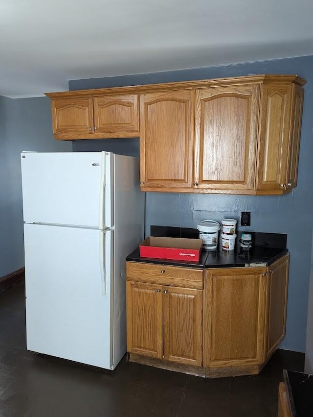 kitchen with white fridge