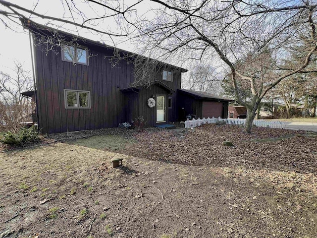 view of home's exterior featuring a garage