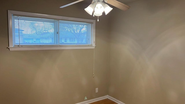 spare room featuring ceiling fan