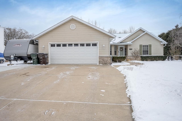 view of front of house with a garage