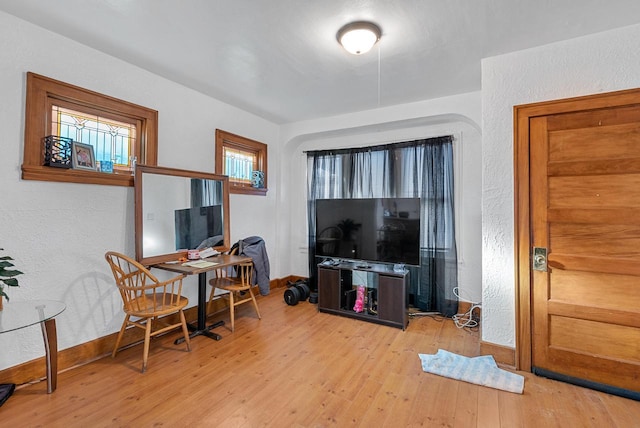 interior space with light wood-type flooring