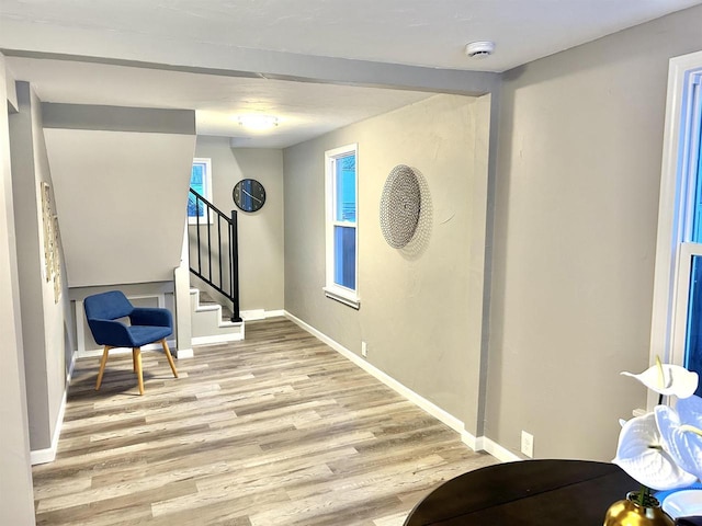 foyer featuring light hardwood / wood-style floors