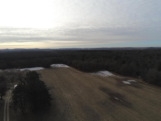 view of aerial view at dusk