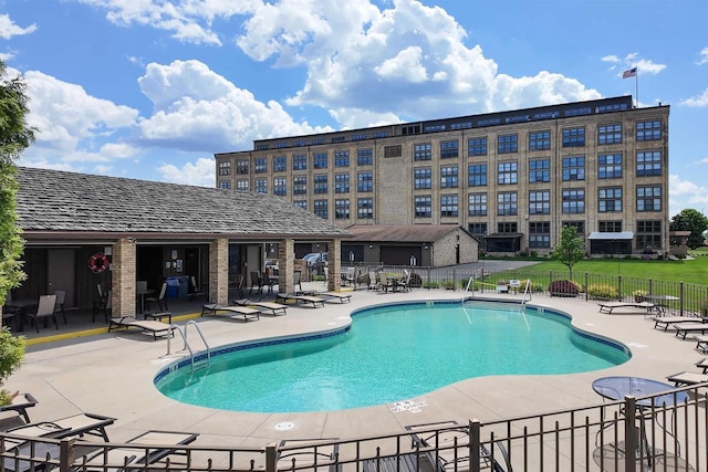 view of pool with a patio area