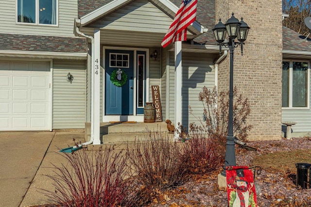 entrance to property with a garage