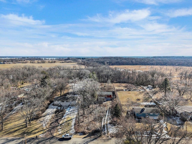 aerial view featuring a rural view