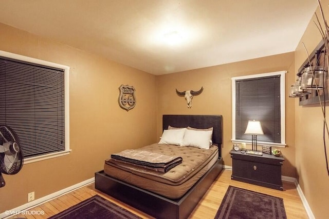 bedroom featuring light hardwood / wood-style flooring