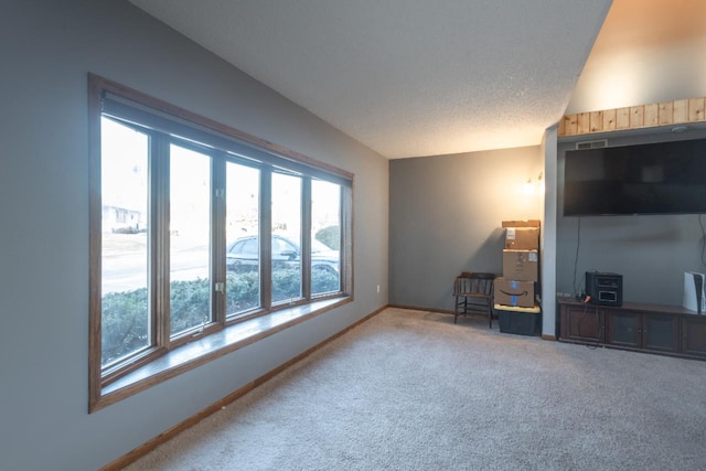 unfurnished living room with carpet floors