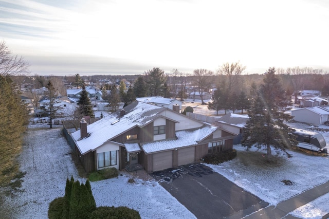 view of snowy aerial view