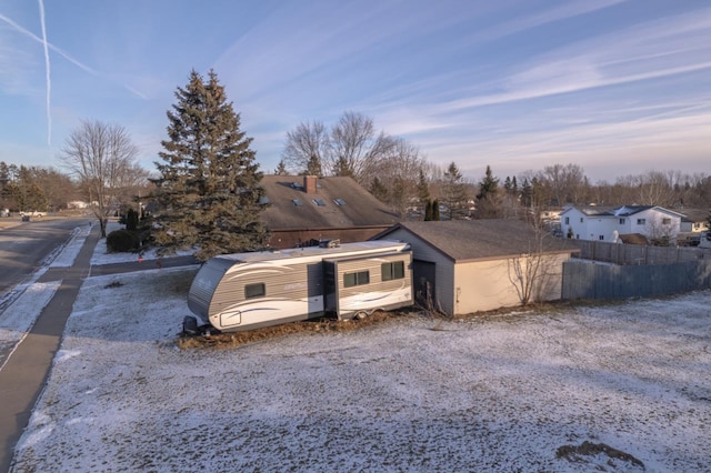 view of property exterior at dusk