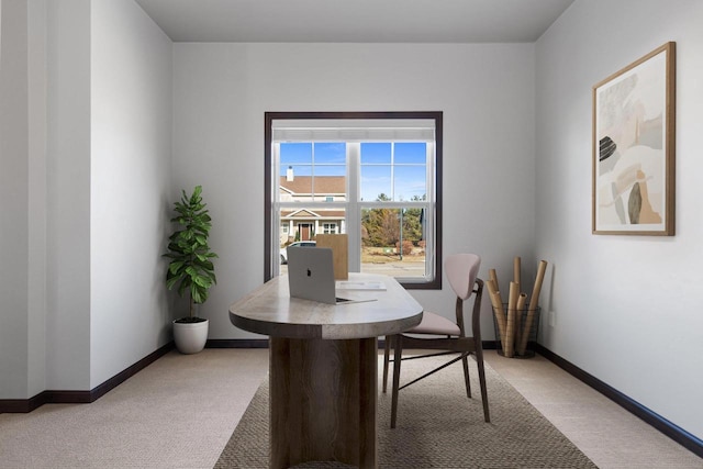 dining room with carpet flooring