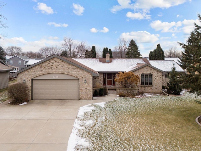 single story home featuring a garage