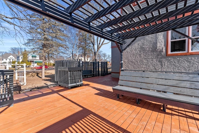 wooden deck with a pergola