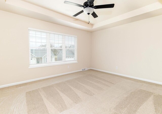 6407 Prairie Wood Dr, Mcfarland, WI 53558 - empty room featuring baseboards, light carpet, and a raised ceiling