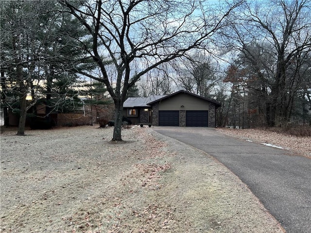 exterior space with a garage