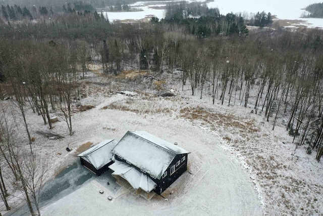 view of snowy aerial view