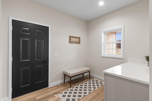 foyer featuring light wood-type flooring