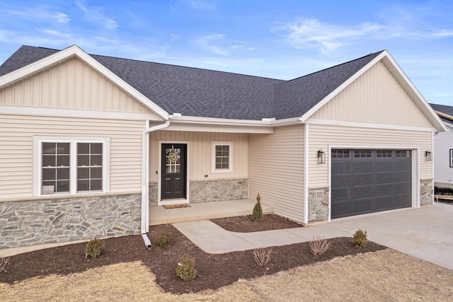 view of front of home with a garage