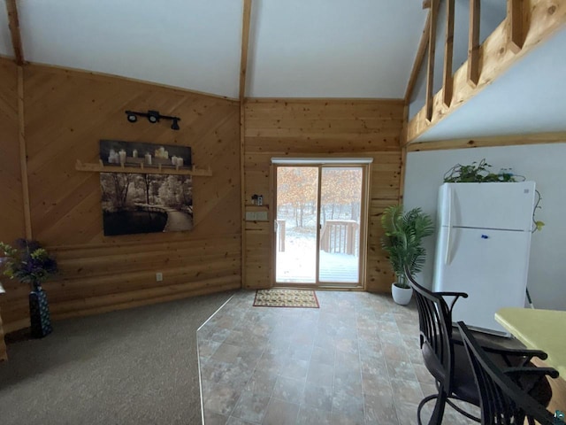 14239 S Eau Claire Acres, Gordon, WI 54838 - office space with high vaulted ceiling and wooden walls