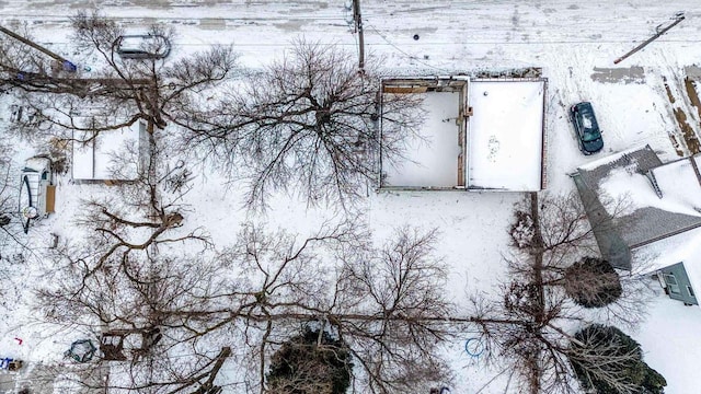 view of snowy aerial view