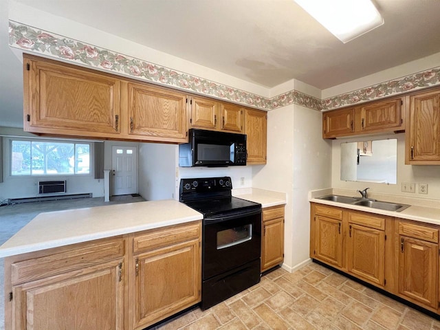 kitchen featuring sink and black appliances