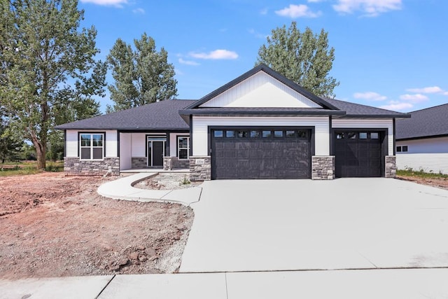 view of front of home with a garage