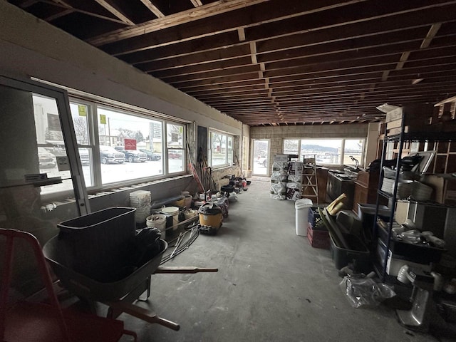 interior space featuring concrete flooring