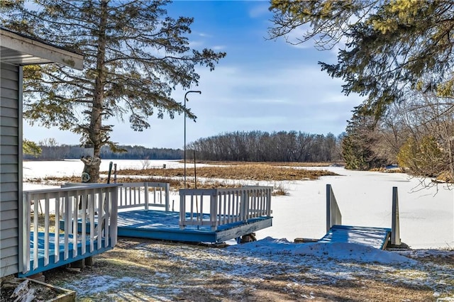 dock area with a wooden deck