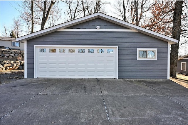 view of garage