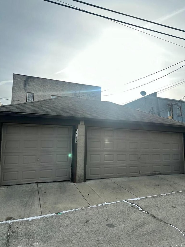 view of garage