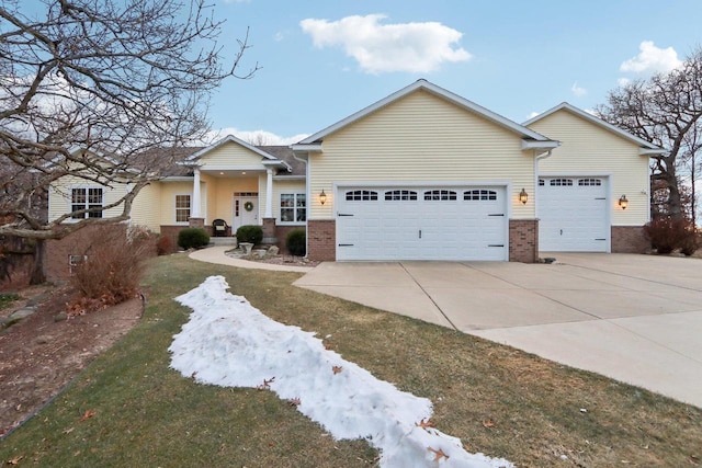 single story home featuring a garage