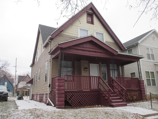 bungalow-style home with a porch