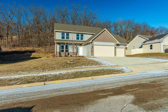 craftsman house with a garage and a porch