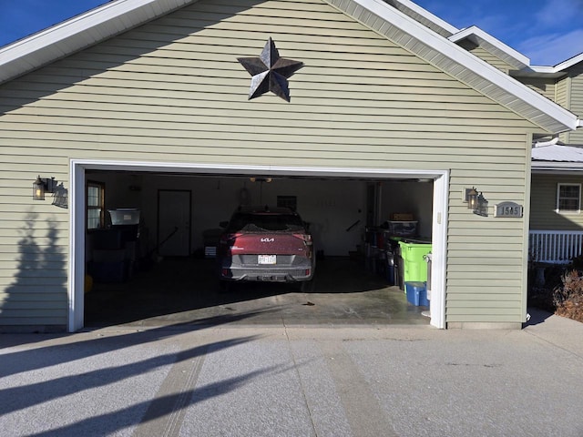 view of garage