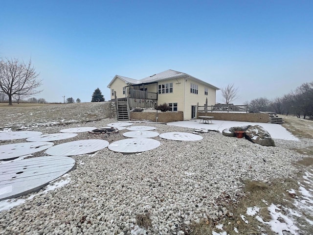 view of yard covered in snow