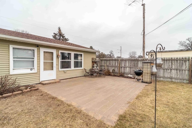 view of patio / terrace with a grill