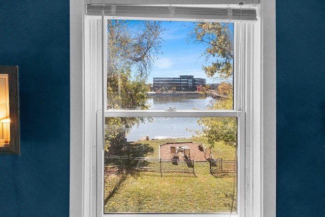 doorway with a water view