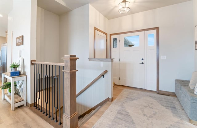 foyer featuring light wood-type flooring