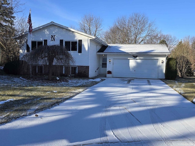 view of front of house with a garage