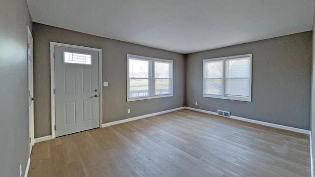 entrance foyer with light hardwood / wood-style flooring