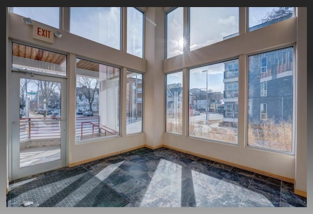 view of unfurnished sunroom