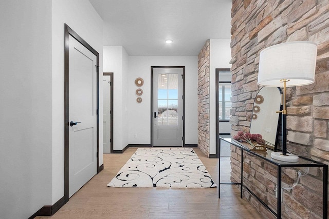 entrance foyer featuring light hardwood / wood-style floors