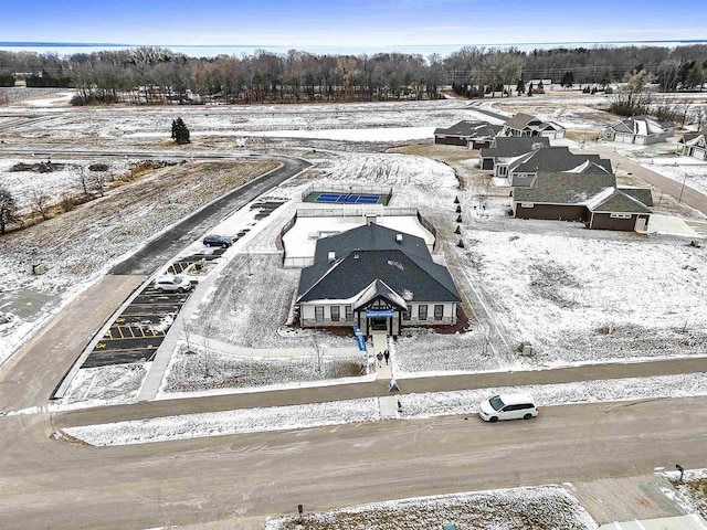 view of snowy aerial view