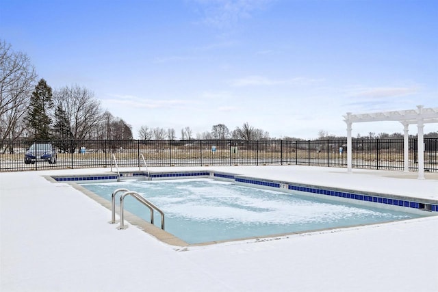 view of swimming pool featuring a pergola