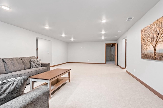 view of carpeted living room