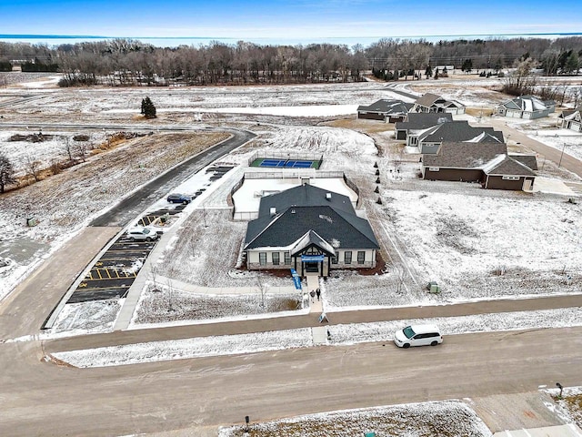 view of snowy aerial view