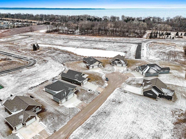 view of snowy aerial view