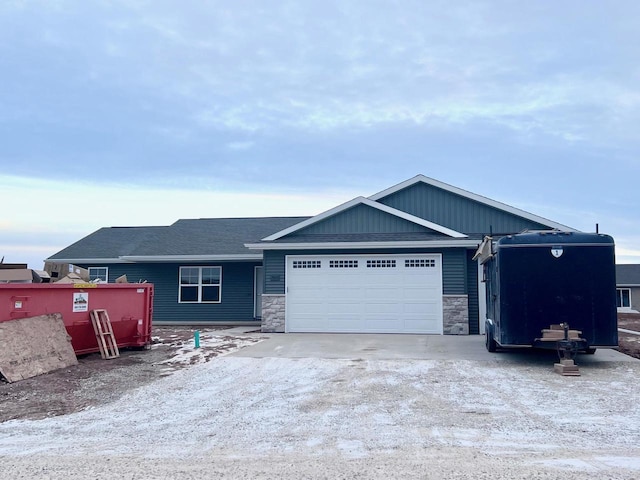 view of front of home with a garage