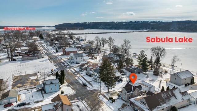 616 Elk St, Sabula, IA 52070 - view of snowy aerial view