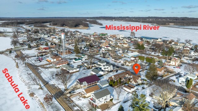 616 Elk St, Sabula, IA 52070 - view of snowy aerial view